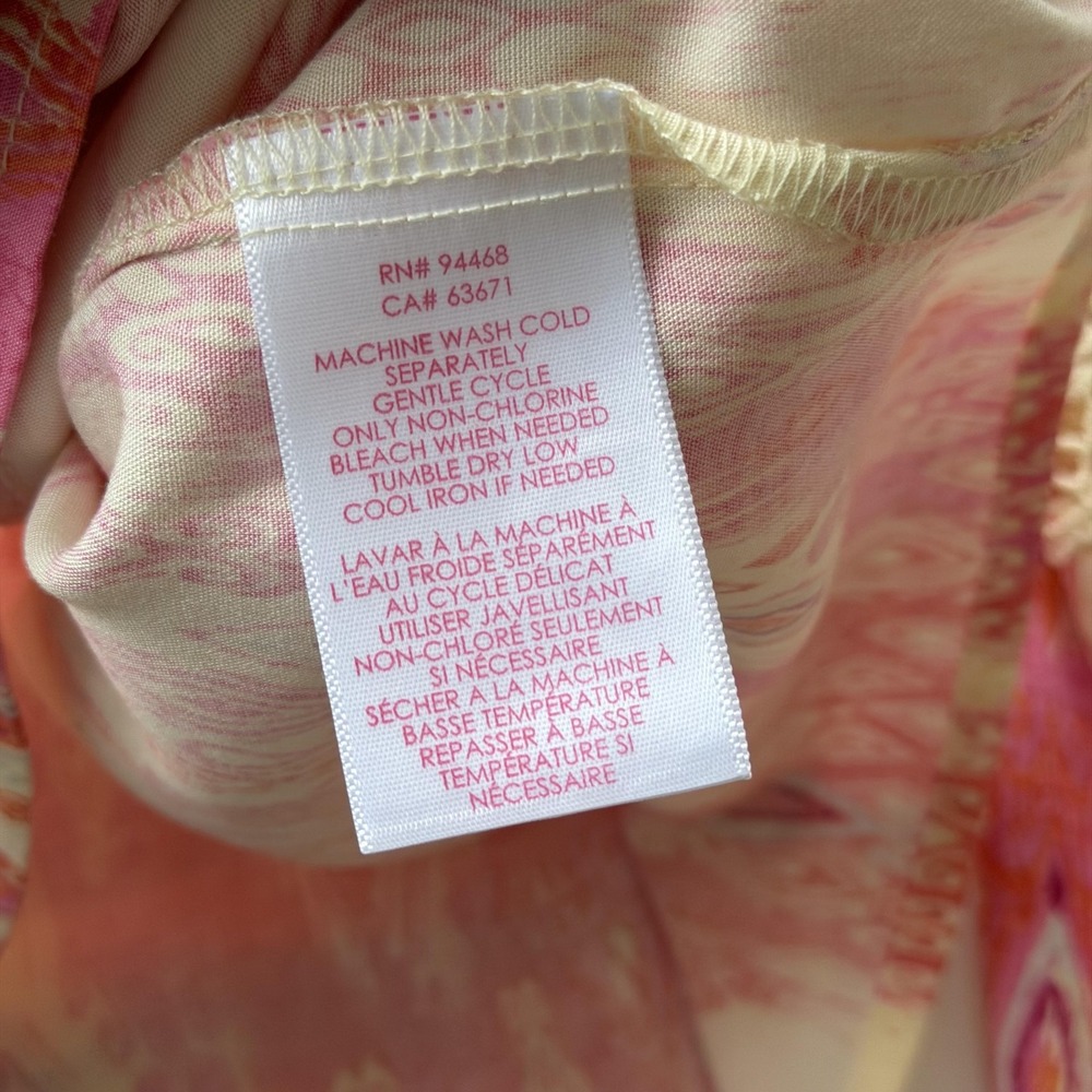 Stella Parker Printed Long Sleeve Top Womens Small Pink Bombay Damask Boho Lace - Picture 13 of 16